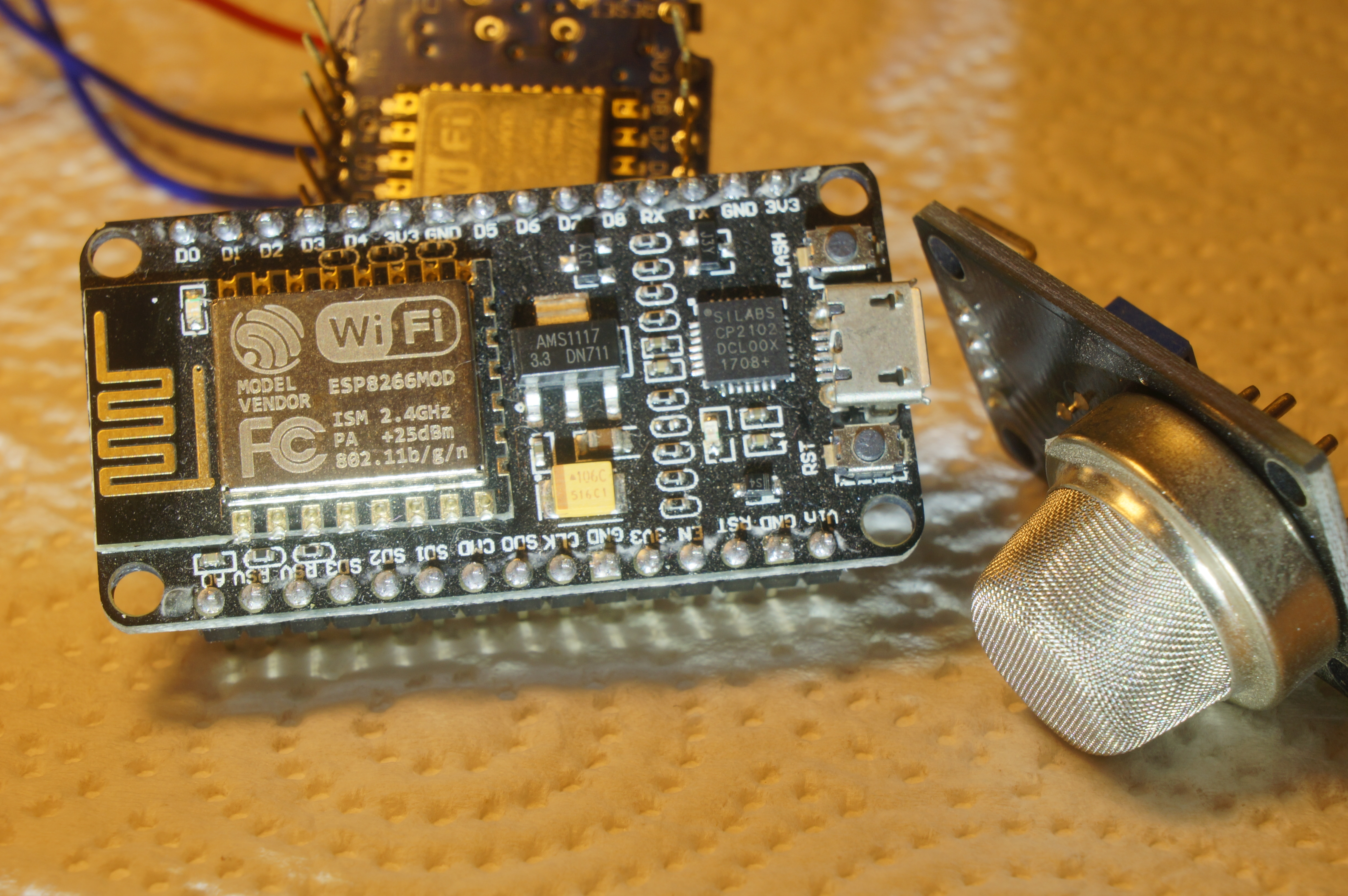 MQ2 and ESP8266 together